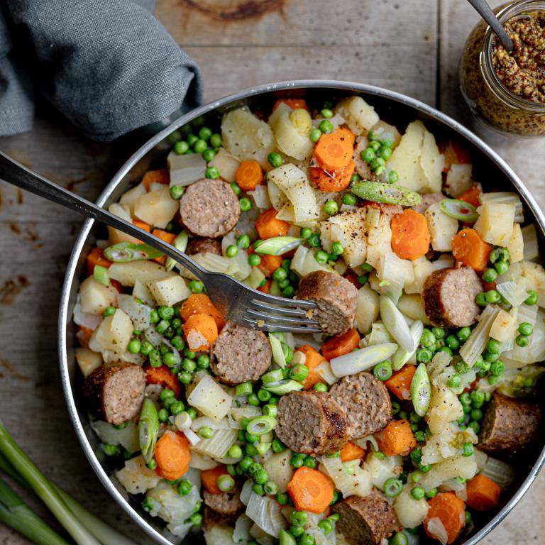 Kasvispata Sensational Sausage:illa Puutarhan gourmet Yksi potin kasvis