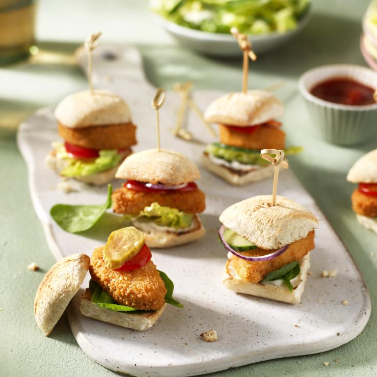 Mini Vegan Nugget Sliders Mini Vegan Nugget Sliders