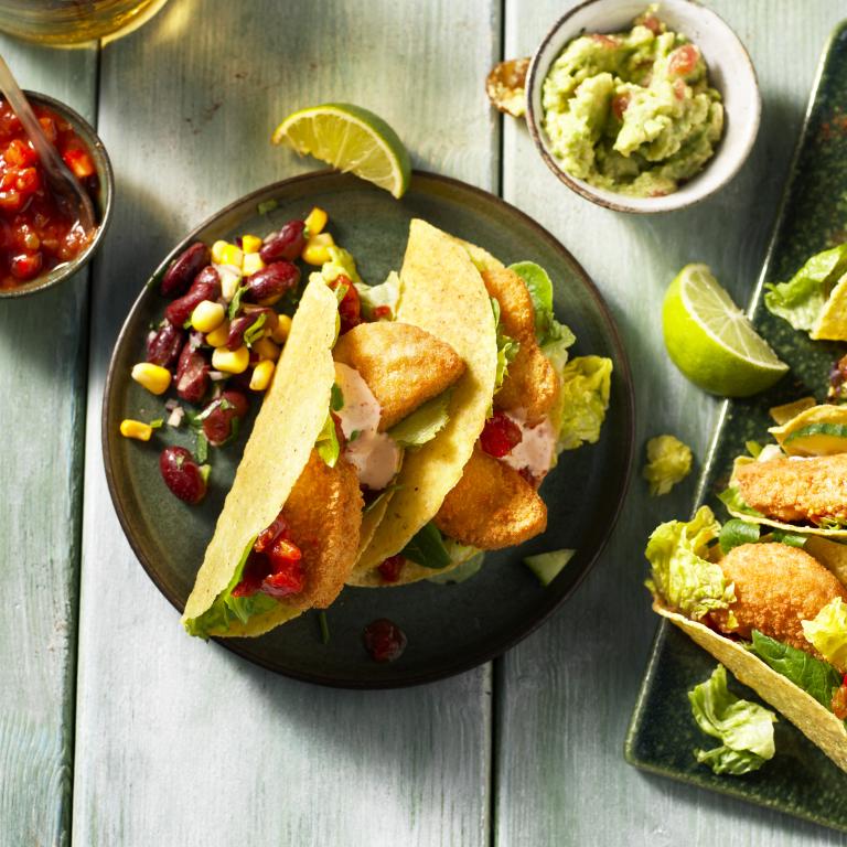 Meksikon tacot vegaanisten nuggettien kanssa Meksikon tacot vegaanisten nuggettien kanssa