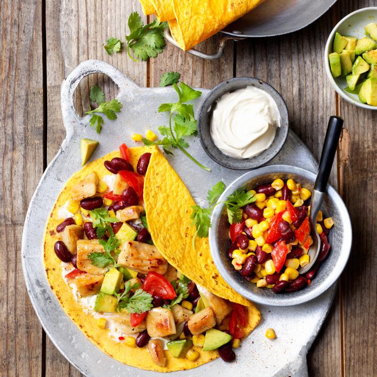 Filet pieces mexican tortillas